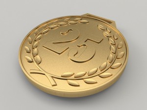 25 years anniversary medal 3D Print Model