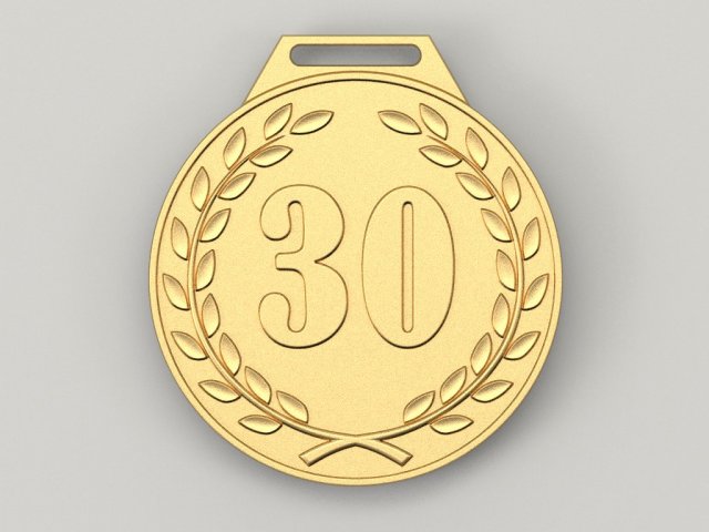 30 years anniversary medal Modelo de impresión 3D .c4d .max .obj .3ds .fbx .stl .blend 