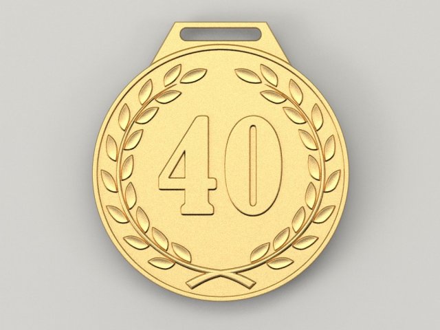 40 years anniversary medal Model do druku 3D .c4d .max .obj .3ds .fbx .stl .blend 
