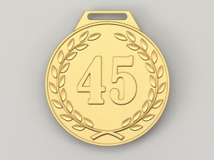 45 years anniversary medal Model Cetak 3D