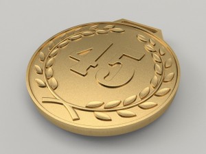 45 years anniversary medal Model Cetak 3D