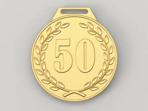 Медаль к 50-летнему юбилею 3D Принт Модель