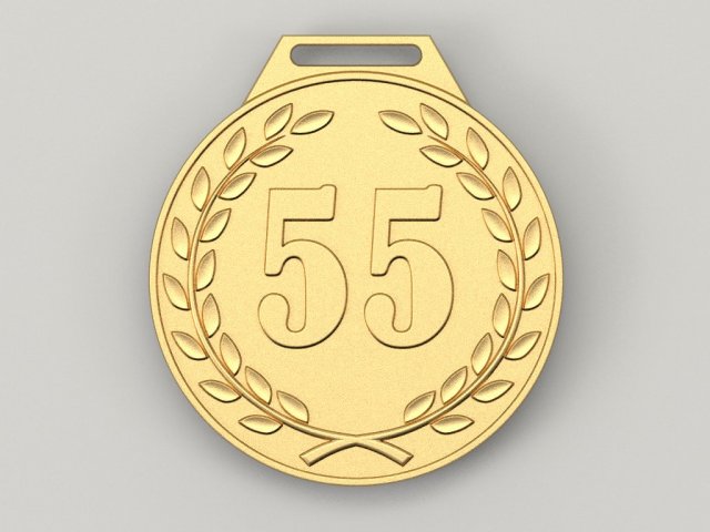 55 years anniversary medal Modelo de Impressão 3D .c4d .max .obj .3ds .fbx .stl .blend 