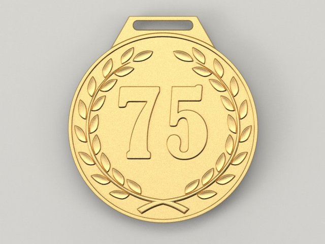 75 years anniversary medal 3D-Druckmodell .c4d .max .obj .3ds .fbx .stl .blend 