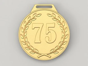 75 years anniversary medal 3D Print Model