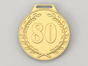 80 years anniversary medal 3D Print Model