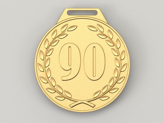 90 years anniversary medal 3D Принт Модель .c4d .max .obj .3ds .fbx .stl .blend 