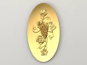 &uuml;z&uuml;m salkımı i&ccedil;b&uuml;key oval 3D Baskı Modeli