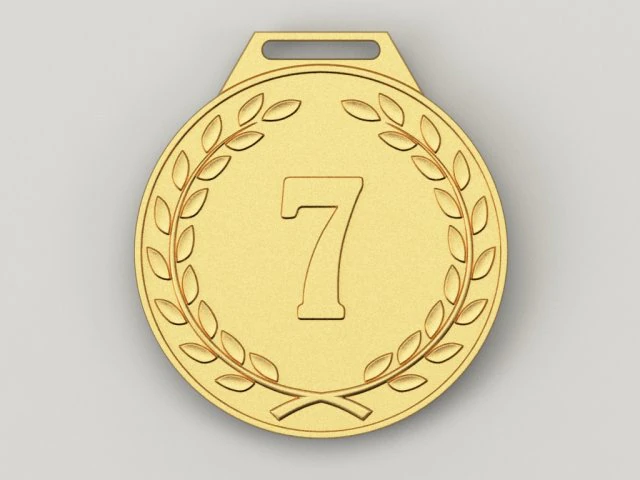 7 years anniversary medal 3D Print Model .c4d .max .obj .3ds .fbx .stl .blend 