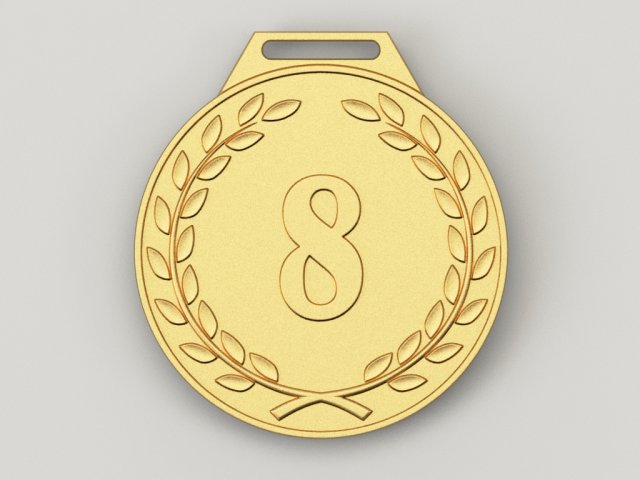 8 years anniversary medal Model Cetak 3D .c4d .max .obj .3ds .fbx .stl .blend