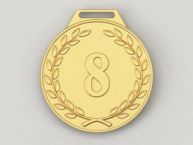 8 years anniversary medal 3D Print Model .c4d .max .obj .3ds .fbx .stl .blend 