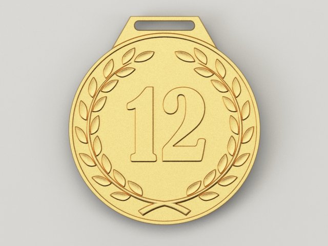 12 years anniversary medal 3D प्रिंट मॉडल .c4d .max .obj .3ds .fbx .stl .blend 