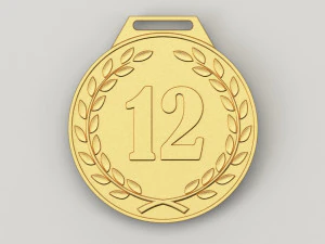 Medalha de anivers&aacute;rio de 12 anos Modelo de Impressão 3D