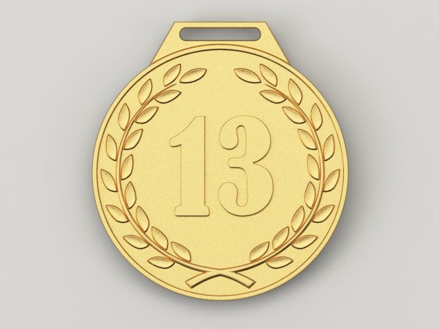 13 years anniversary medal 3D प्रिंट मॉडल .c4d .max .obj .3ds .fbx .stl .blend 