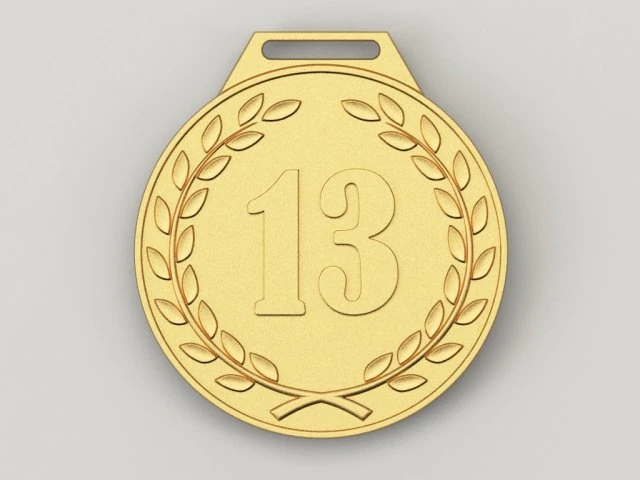13 years anniversary medal 3D Print Model .c4d .max .obj .3ds .fbx .stl .blend 