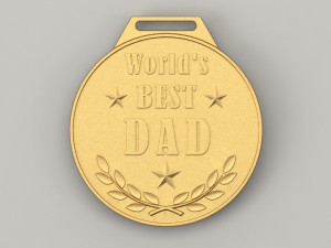 worlds best dad medal 3D Print Model