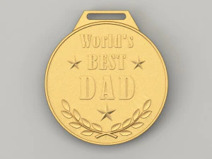 worlds best dad medal 3D Print Model