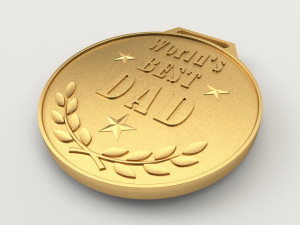 worlds best dad medal 3D Print Model