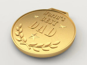worlds best dad medal 3D Print Model
