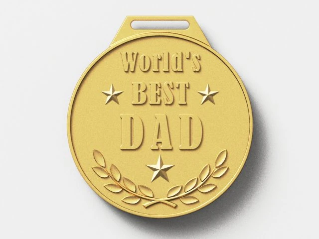worlds best dad medal 3D Print Model .c4d .max .obj .3ds .fbx .stl .blend