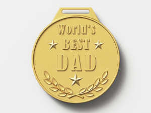 worlds best dad medal 3D Print Model