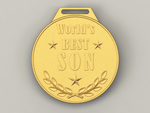 worlds best son medal Modèles 3D en vedette