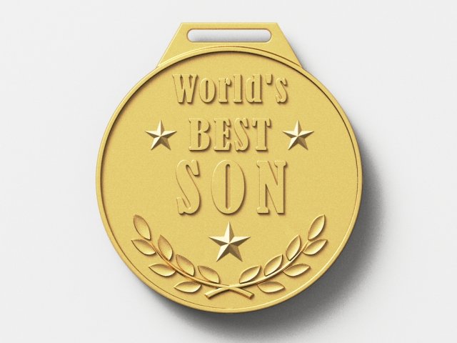 worlds best son medal Modèles 3D en vedette .c4d .max .obj .3ds .fbx .stl .blend 