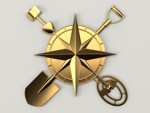 treasure hunter logo relief 3D Print Model