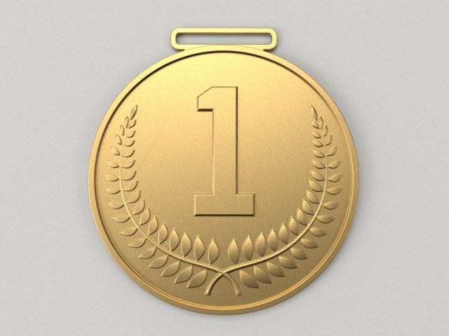 3d first place gold medal icon 3d one of the types of medals used as an  award icon 3D Model in Sports Equipment 3DExport