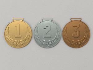 Set of sports Olympic medals 3D print model Model Cetak 3D