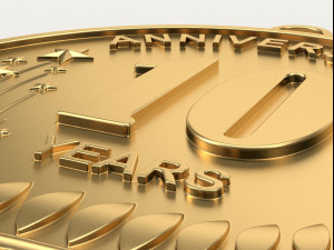 10 Years Anniversary Medal 3D print model Modèles 3D en vedette