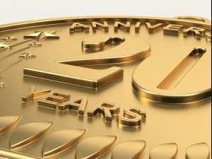 20 Years Anniversary Medal 3D print model Modèles 3D en vedette