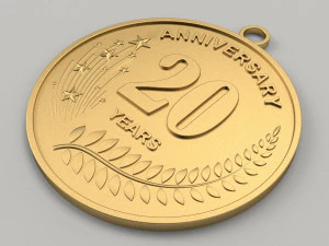 20 Years Anniversary Medal 3D print model 3D Print Model