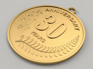 30 Years Anniversary Medal 3D print model 3D Print Model