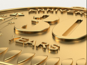 30 Years Anniversary Medal 3D print model 3D 打印模型