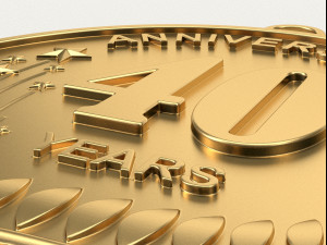 40 Years Anniversary Medal 3D print model Modelo de Impressão 3D