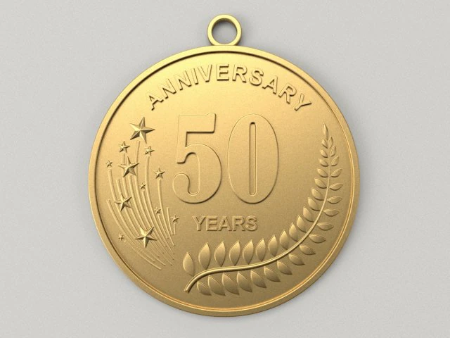 50 Years Anniversary Medal 3D print model 3D Print Model .c4d .max .obj .3ds .fbx .stl .blend 