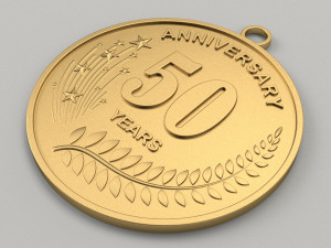 50 Years Anniversary Medal 3D print model 3D Baskı Modeli