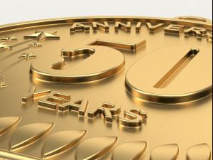 50 Years Anniversary Medal 3D print model 3D Baskı Modeli