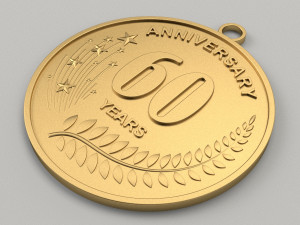 60 Years Anniversary Medal 3D print model 3D Принт Модель