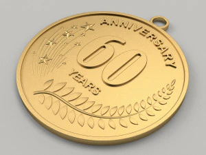 60 Years Anniversary Medal 3D print model 3D Print Model