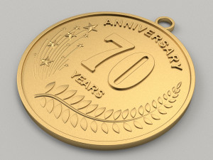 70 Years Anniversary Medal 3D print model Modèles 3D en vedette