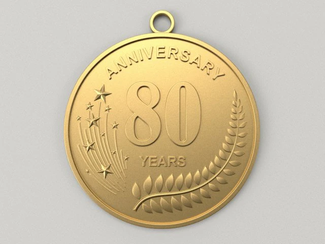 80 Years Anniversary Medal 3D print model 3D Print Model .c4d .max .obj .3ds .fbx .stl .blend 