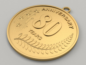 80 Years Anniversary Medal 3D print model 3D Print Model