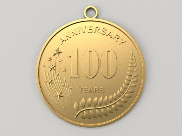 100 Years Anniversary Medal 3D print model 3D Print Model .c4d .max .obj .3ds .fbx .stl .blend 