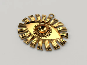 Eye pendant golden 3D Print Model