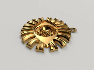 Eye pendant golden 3D Print Model