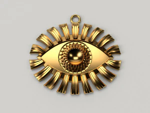 Eye pendant golden 3D Print Model