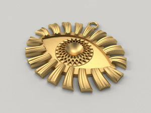 Eye pendant golden 3D Print Model