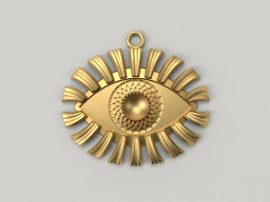 Eye pendant golden 3D Print Model